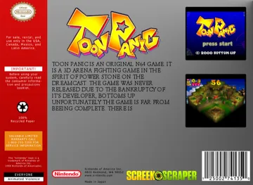 Toon Panic (Japan) (Proto) box cover back